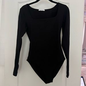 Mangopop Black Long Sleeve Body Suit SZ S